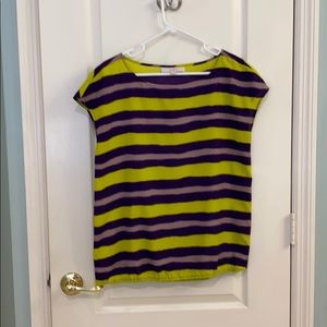Ann Taylor LOFT green purple blouse. Size Medium.